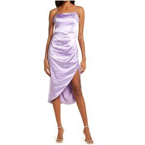 Elliat‎ Casey Ruched Dress Large Lilac Purple Wedding Guest Semi Formal Event